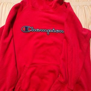 Red Champion Authentic Athletic-wear Hoodie